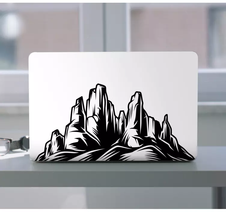 Laptop sticker mountainous landscape - TenStickers