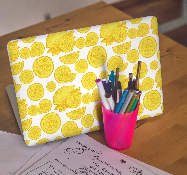 Lemon motif arrangement laptop skin - TenStickers