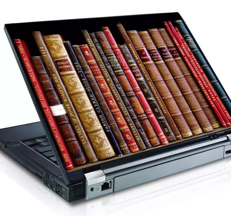 Library Books Laptop Sticker - TenStickers