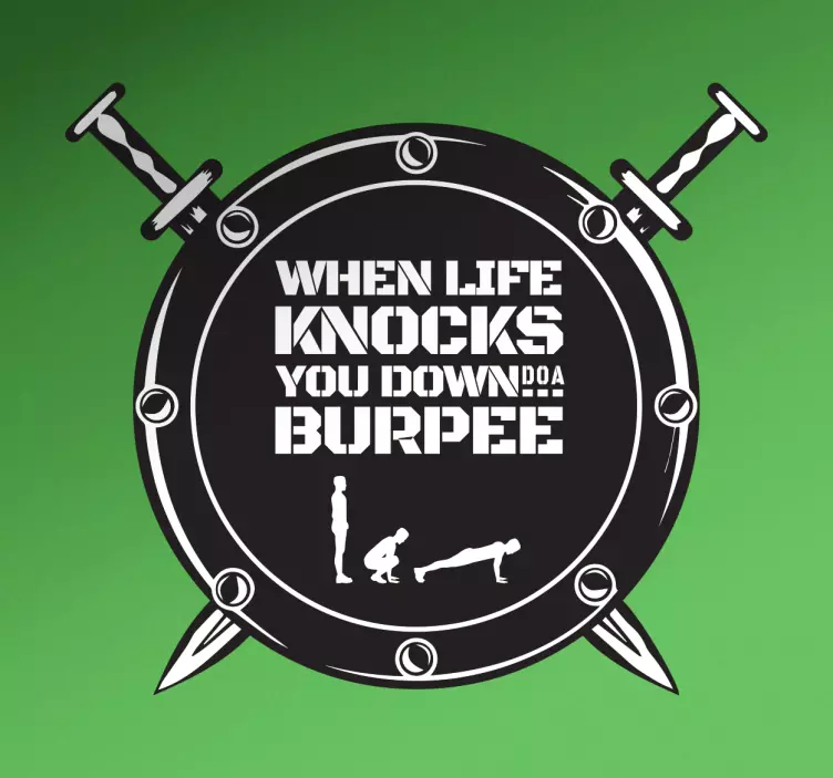 LIFE KNOCKS YOU DOWN BURPEE sports wall sticker - TenStickers