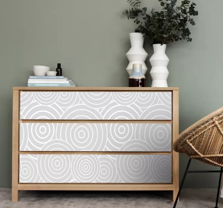 Light grey and white circles furniture decal - TenStickers