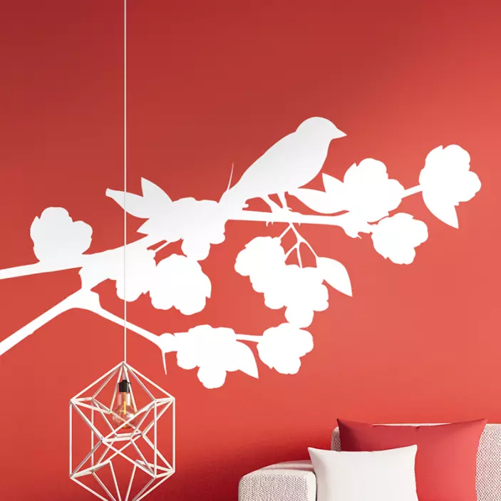 Linden Branches bird wall sticker - TenStickers