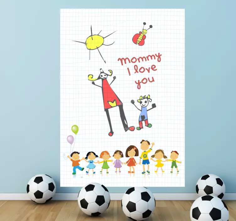 Line of Kids Whiteboard Sticker - TenStickers