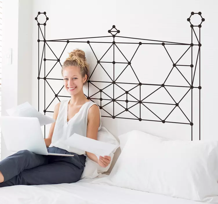 linear minimalist headboard headboard sticker - TenStickers