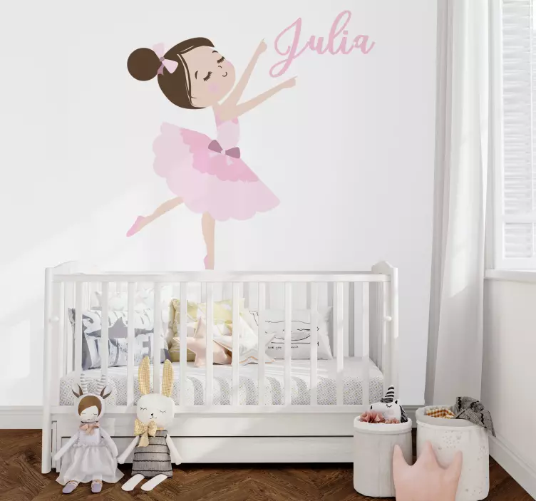 Little ballerina illustration Children's wall sticker - TenStickers