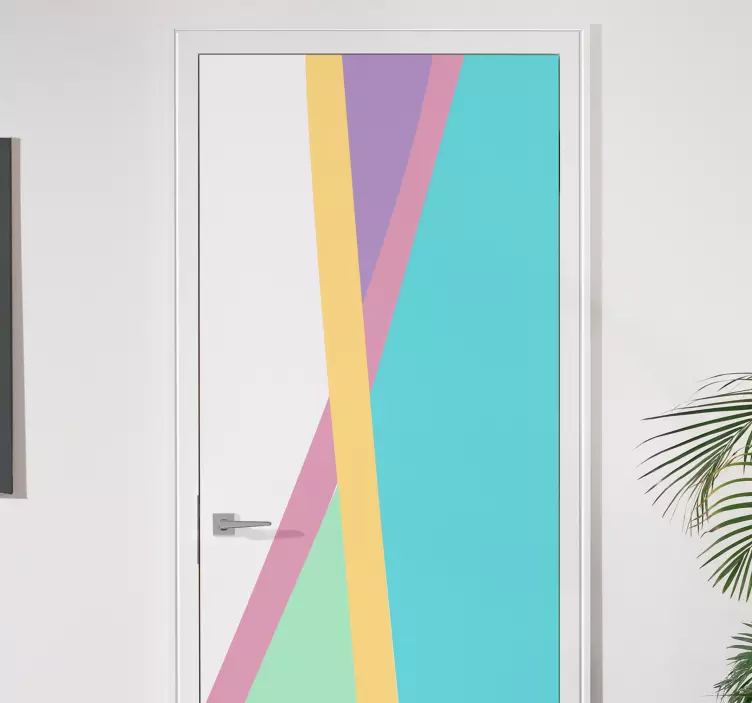 Lively Geometric Composition door sticker - TenStickers
