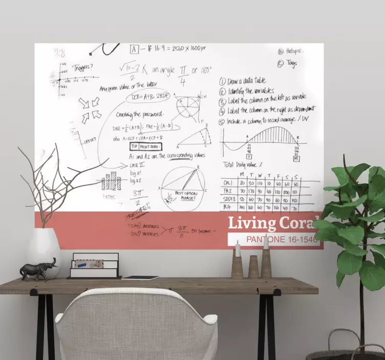 Living Coral Whiteboard Sticker - TenStickers