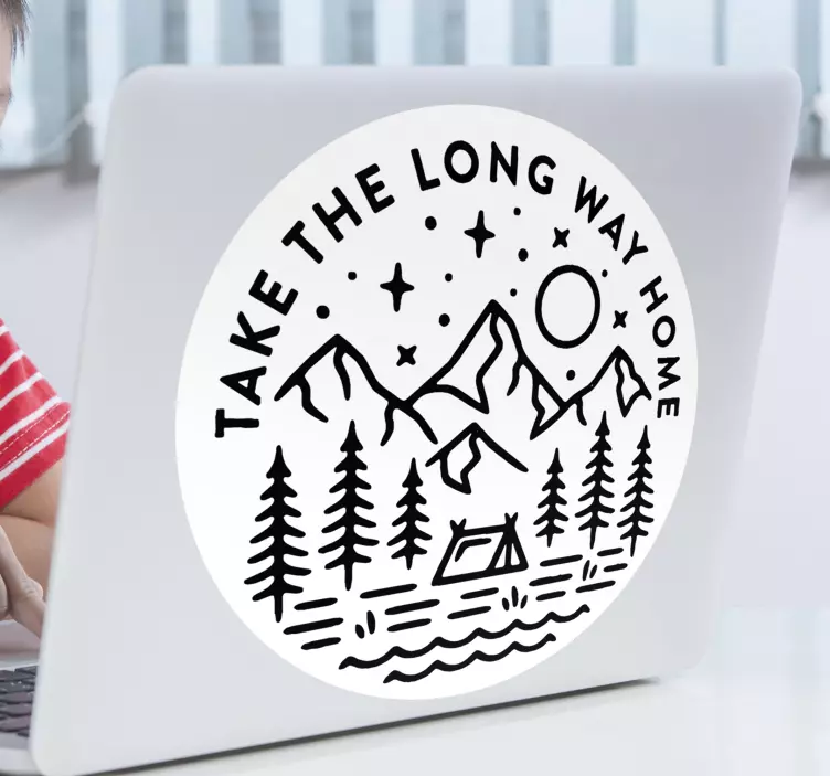 Long Way Home laptop sticker - TenStickers