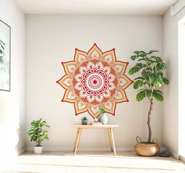 Mandala Sun form floral wall sticker - TenStickers