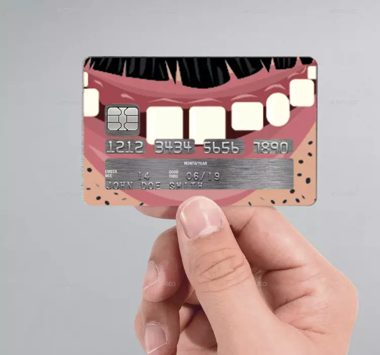 Man's mouth credit card sticker - TenStickers