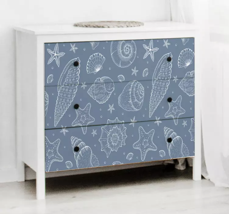 Marine life and seashells furniture sticker - TenStickers
