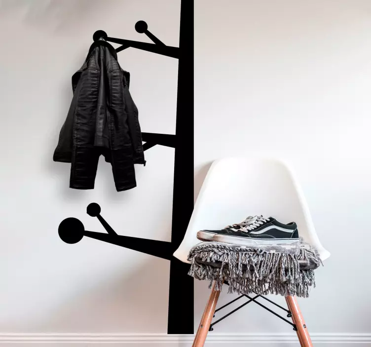 Modern Black Dots Coat Rack coat hanger sticker - TenStickers