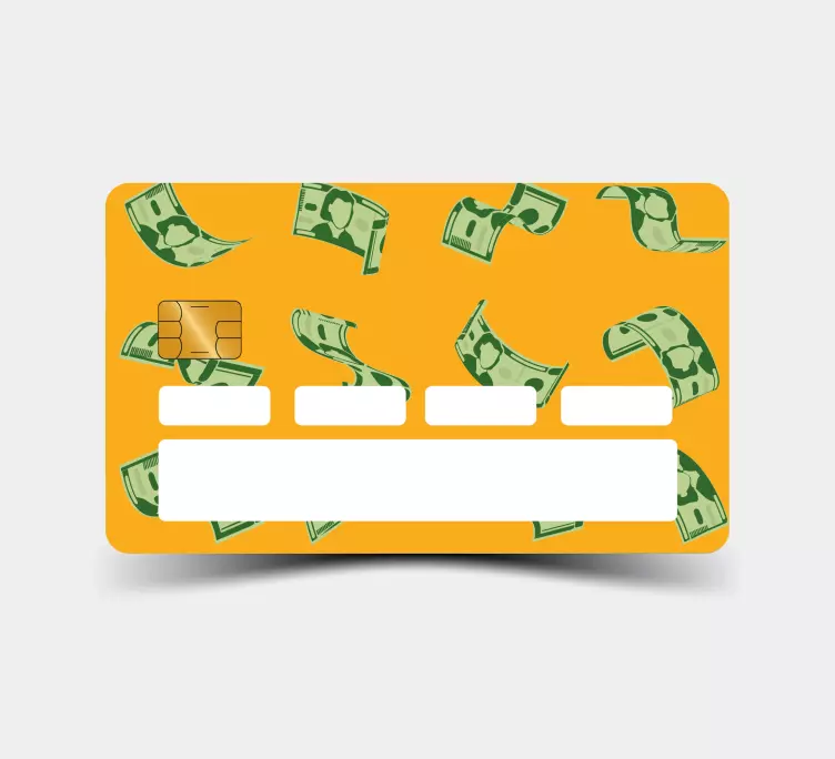 Money Pattern Design credit card sticker - TenStickers