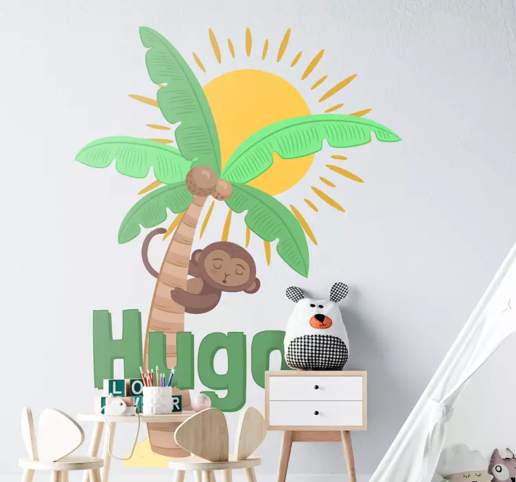 Monkey and Palm wall stickers for kid - TenStickers