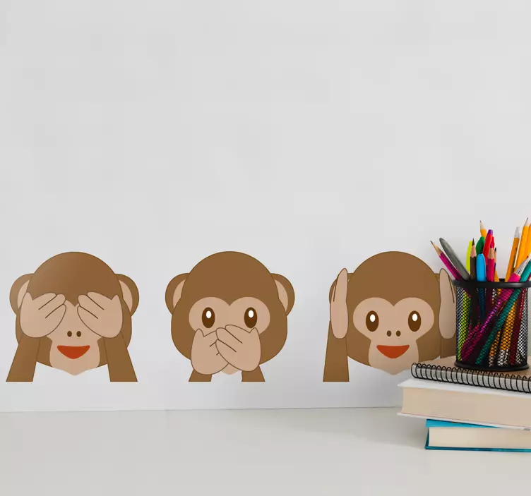Monkey Emojis Wall Sticker - TenStickers