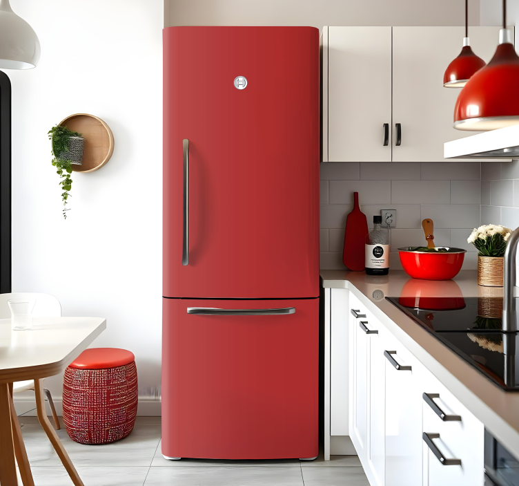 Monochrome red fridge sticker - TenStickers