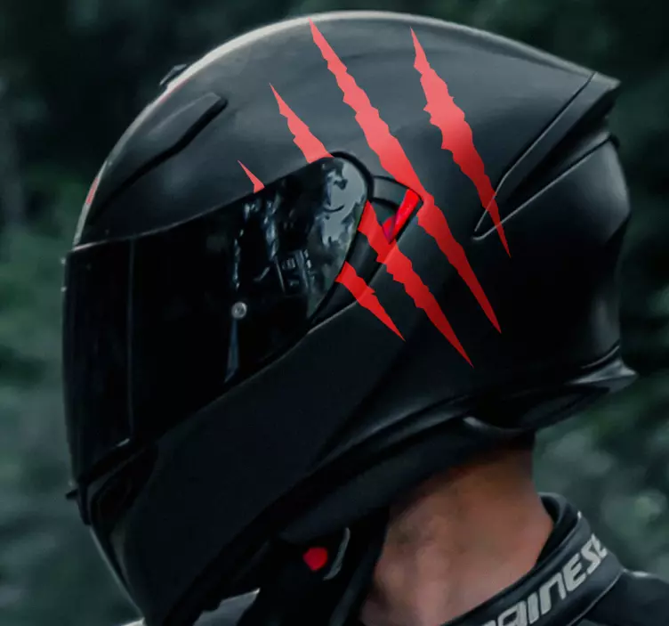 Monochrome scratch motorbike helmet sticker - TenStickers