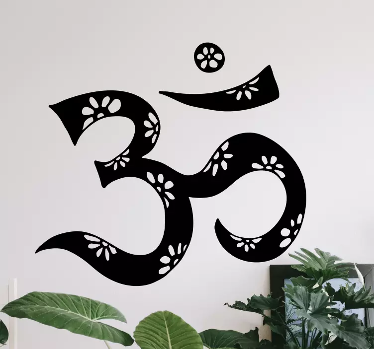 Monocolor Om lotus flower wall sticker - TenStickers