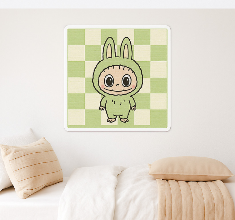 Monster doll in canvas illustration sticker - TenStickers