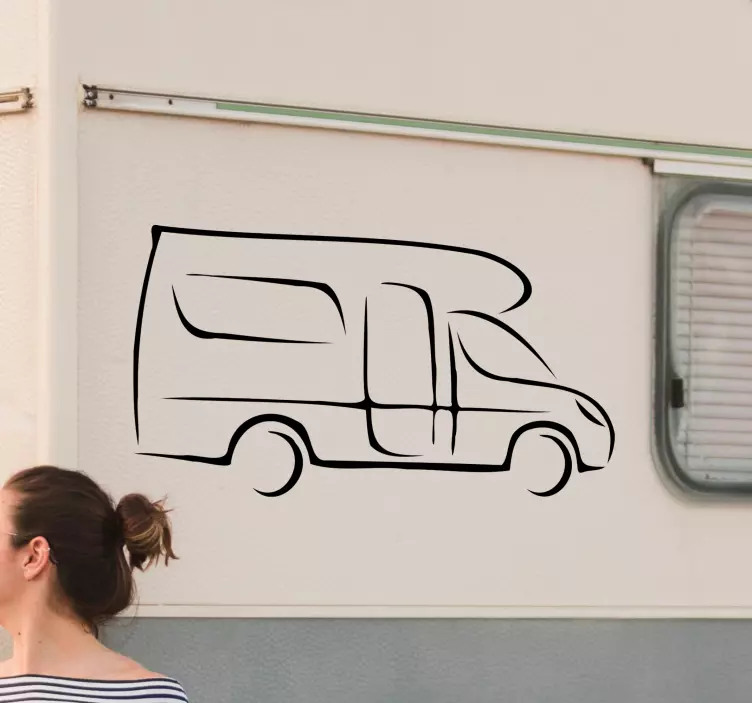 Motorhome Drawing Caravan sticker - TenStickers
