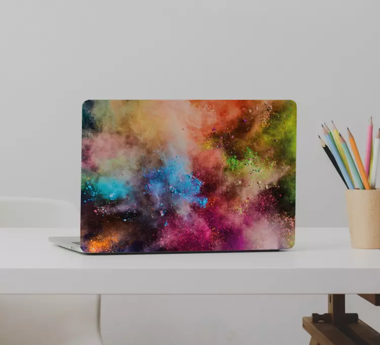 Mottled multicolored splashes laptop skins - TenStickers