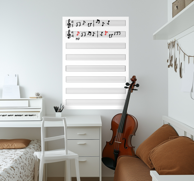Music Sheet Whiteboard Wall Sticker - TenStickers