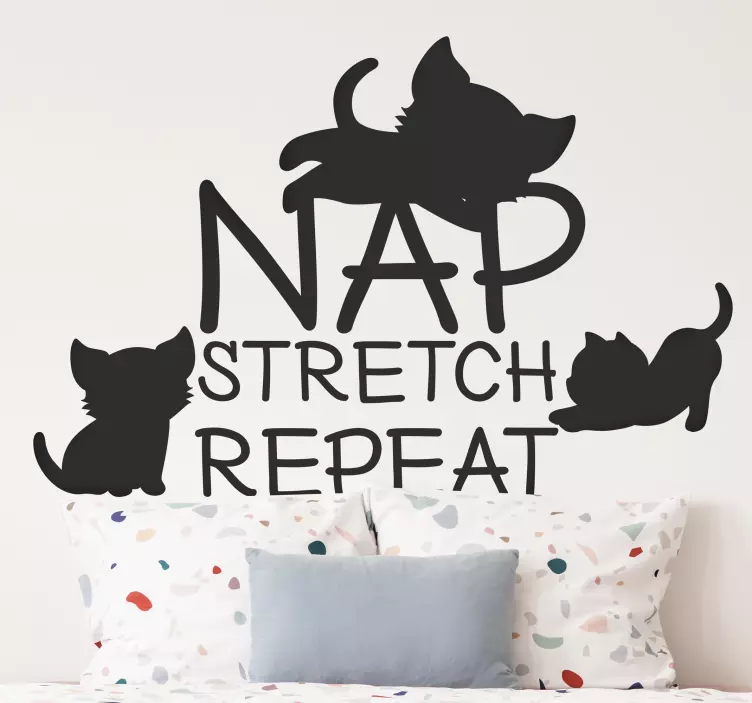 Nap Stretch Repeat wall sticker - TenStickers