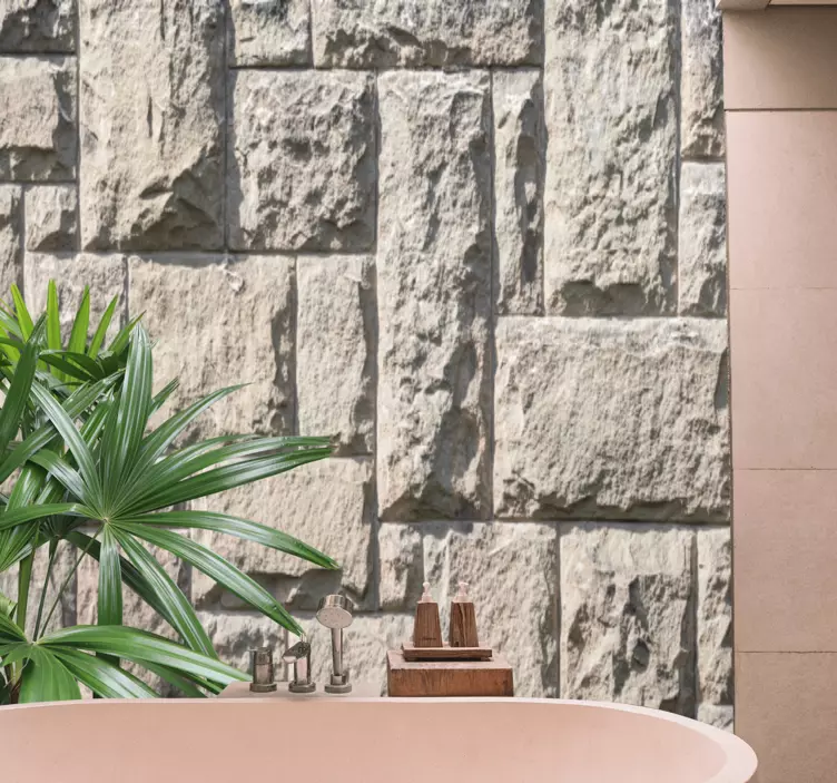 Natural stone motif bathroom wall sticker - TenStickers