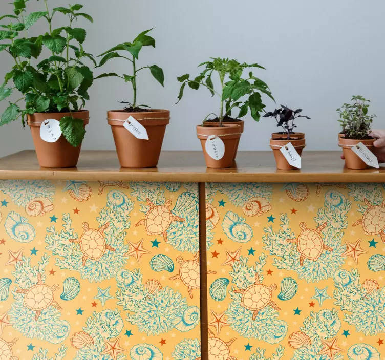 Nature wall sticker coral and marine life design - TenStickers