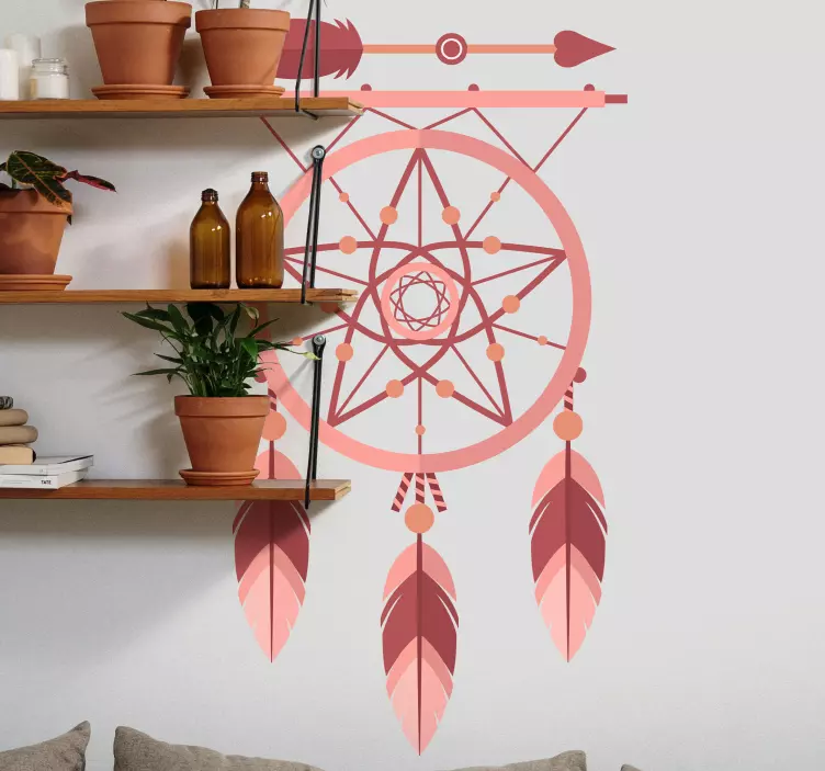 Nature wall sticker dreamcatcher with feathers - TenStickers