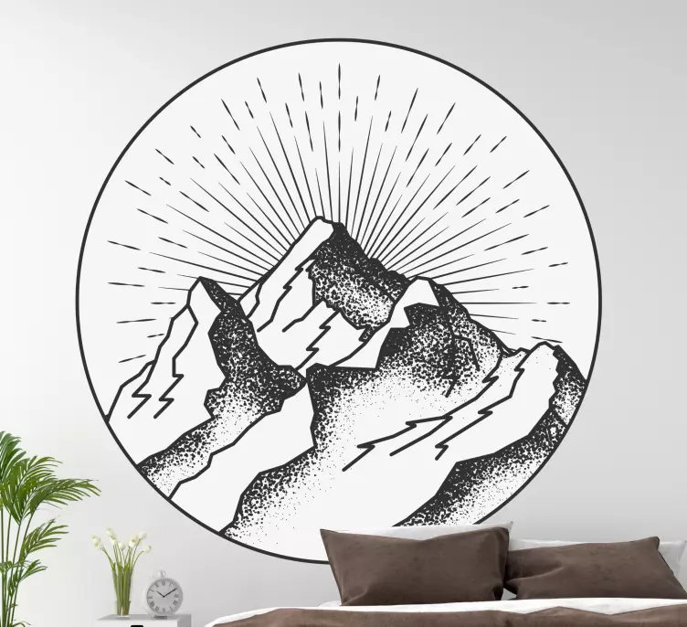 Nature wall sticker mountain peak silhouette - TenStickers