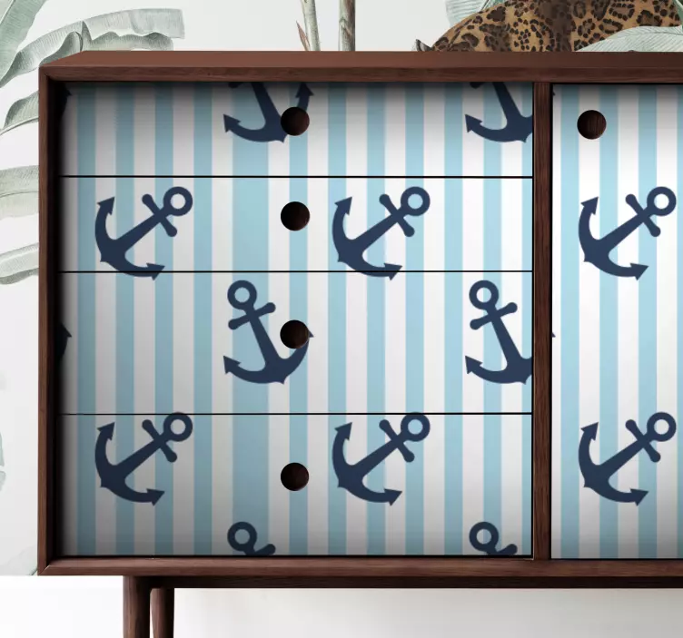 Nautical Anchor Pattern furniture sticker - TenStickers