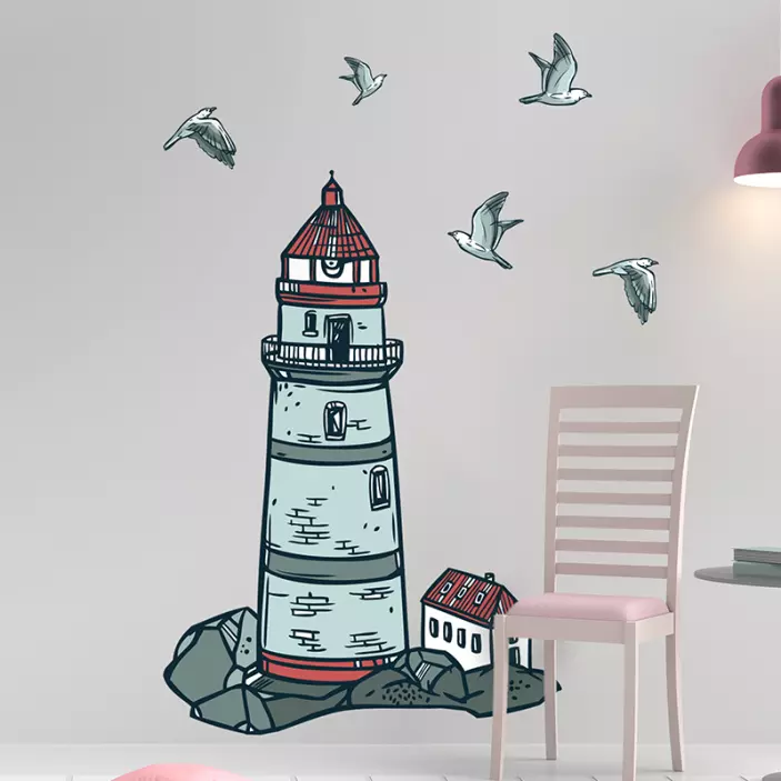 Nautical lighthouse nautical wall sticker - TenStickers