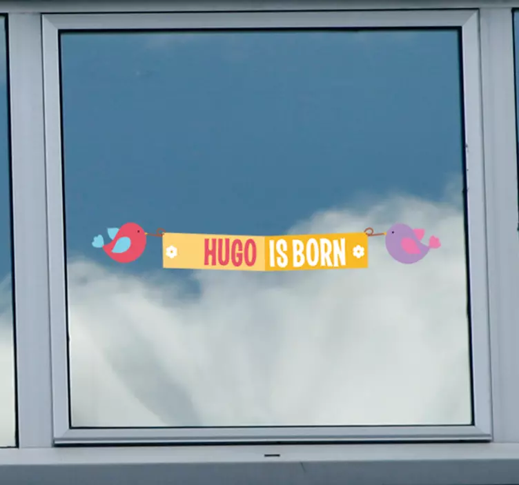 New Baby Banner With Birds - TenStickers