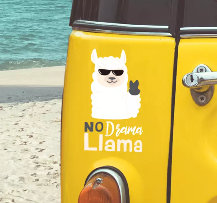 No Drama Llama Car Sticker - TenStickers