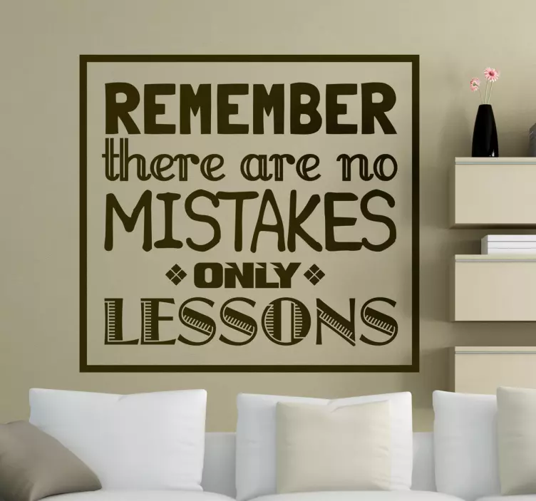 No Mistakes Wall Sticker - TenStickers