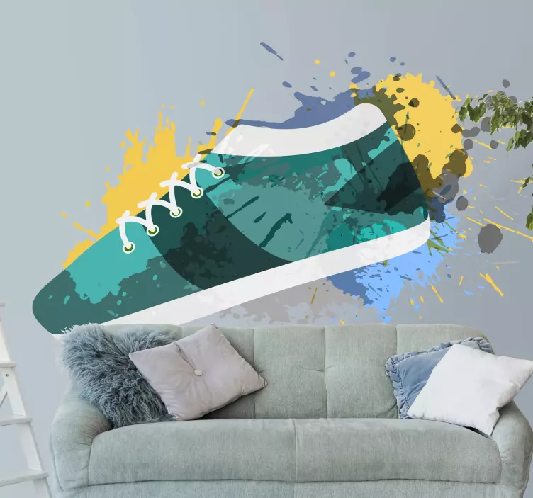 Object sticker colorful splash shoe - TenStickers