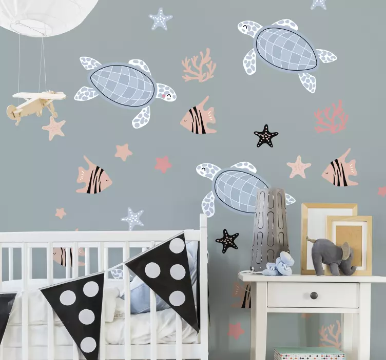 Ocean Creatures Decor pet wall art - TenStickers