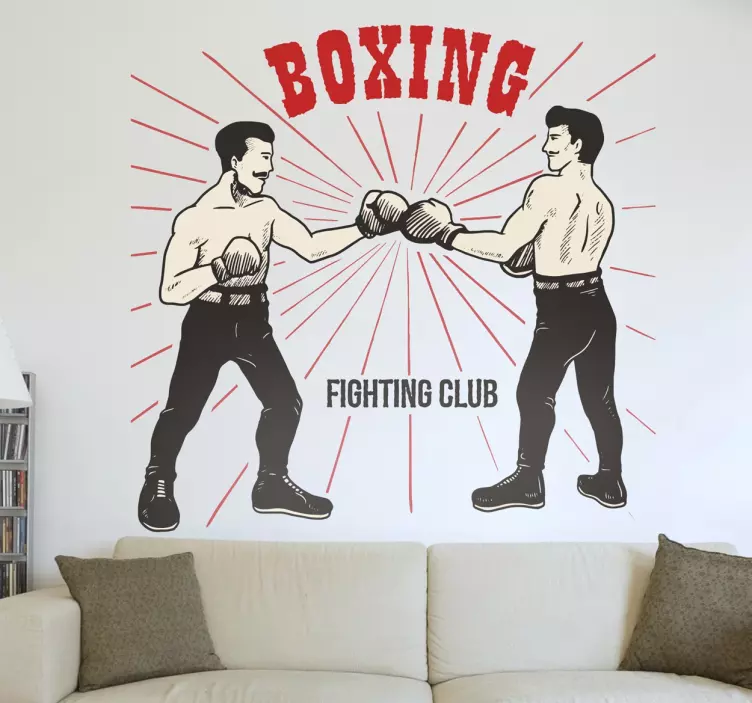 Old School Boxing Wall Decal - TenStickers