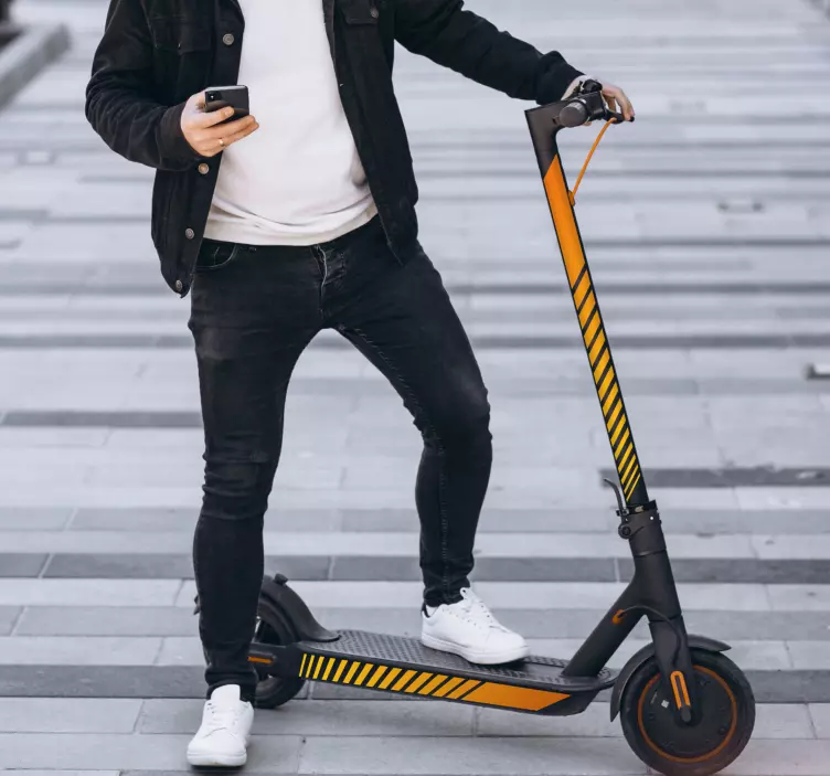 Orange Stripes scooter sticker - TenStickers