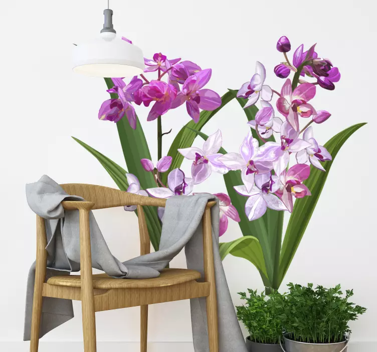 Orchid Floral Arrangement flower wall sticker - TenStickers