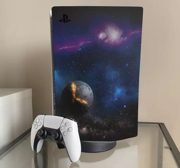 Outer space design PS5 sticker - TenStickers