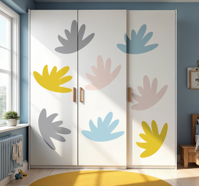 Pastel kids leaves furniture sticker - TenStickers