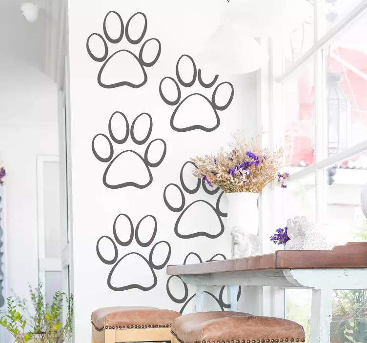 Paw print silhouet  pet sticker - TenStickers