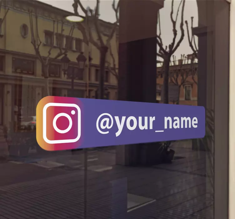 Personalised Purple Instagram logo vinyl sign - TenStickers