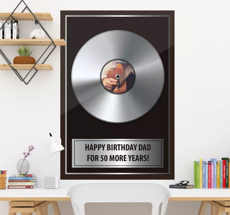 Personalised record plaque music sticker - TenStickers