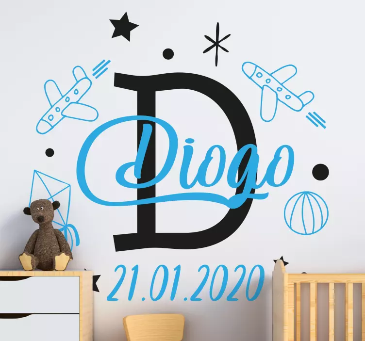 Personalized Airplane Theme wall stickers for kid - TenStickers
