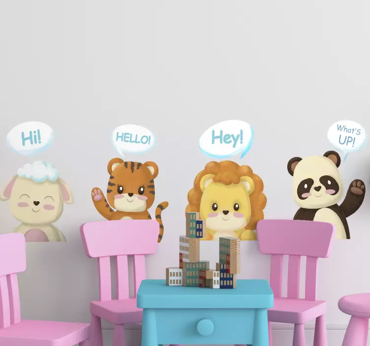 Pet wall art adorable animal greetings - TenStickers