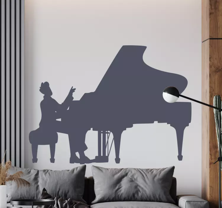 Pianist simple musician  classical music sticker - TenStickers