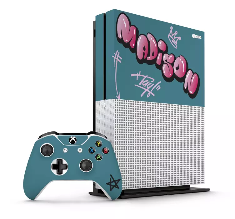 Pink cool lettering graffiti xbox skin - TenStickers